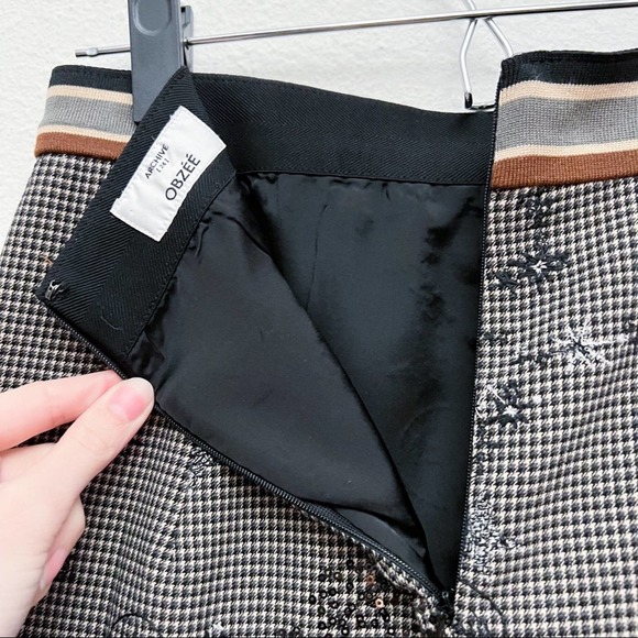 Obzee Japanese Brand Gingham Embroidered Celestial Stars Moons Midi Skirt Small - Picture 8 of 11